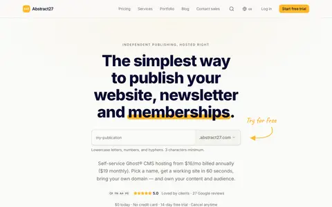 Abstract27 homepage (screenshot)