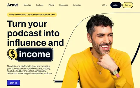Acast homepage (screenshot)