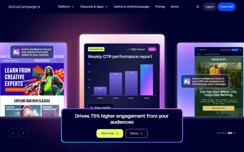 ActiveCampaign homepage (screenshot)