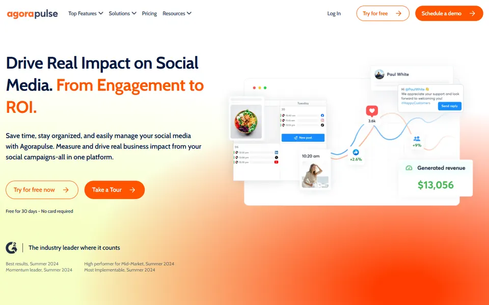 Agorapulse homepage (screenshot)