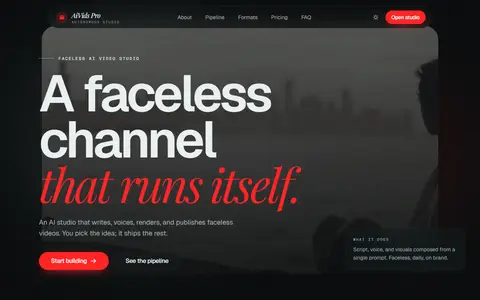AI Vids Pro homepage (screenshot)