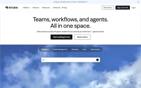 Airtable homepage (screenshot)