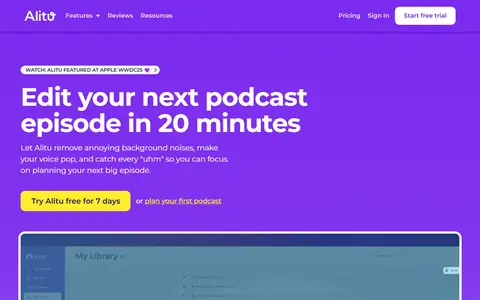 Alitu homepage (screenshot)
