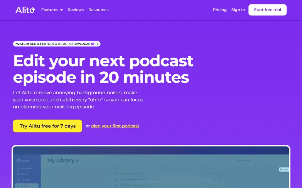 Alitu homepage (screenshot)