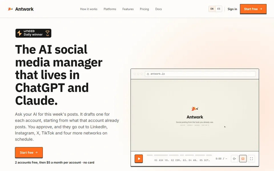 Antwork homepage (screenshot)