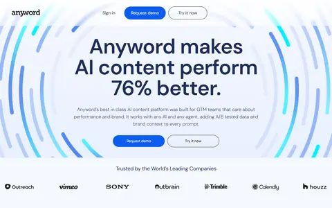 Anyword homepage (screenshot)