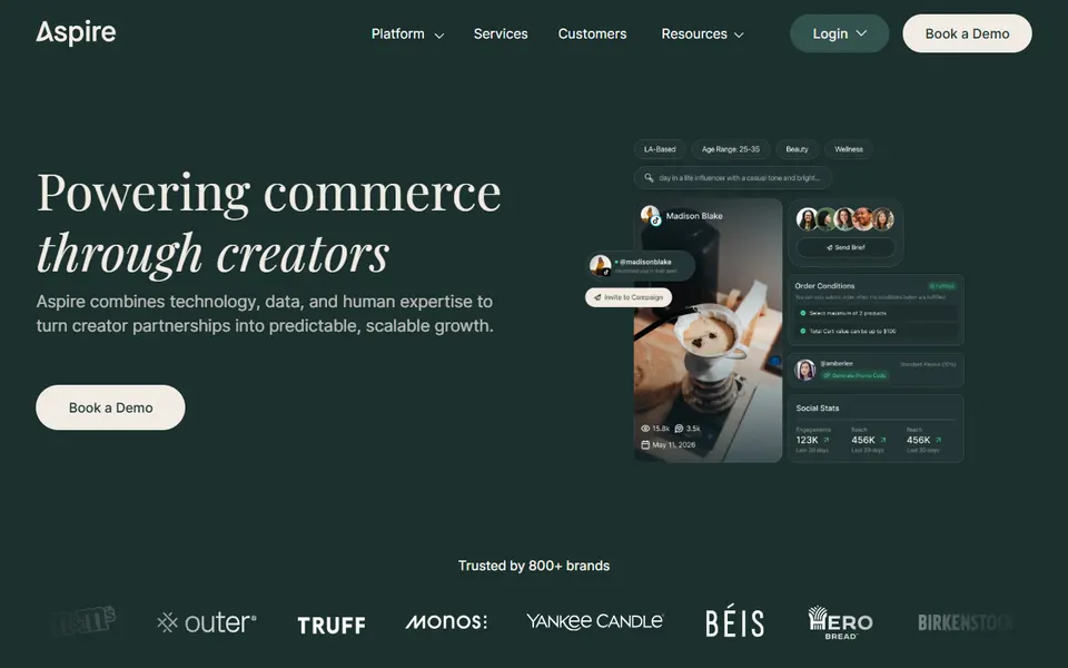Aspire homepage (screenshot)