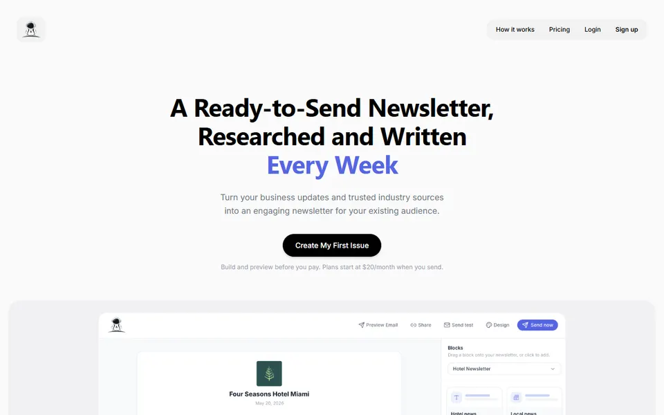 Astro Send homepage (screenshot)