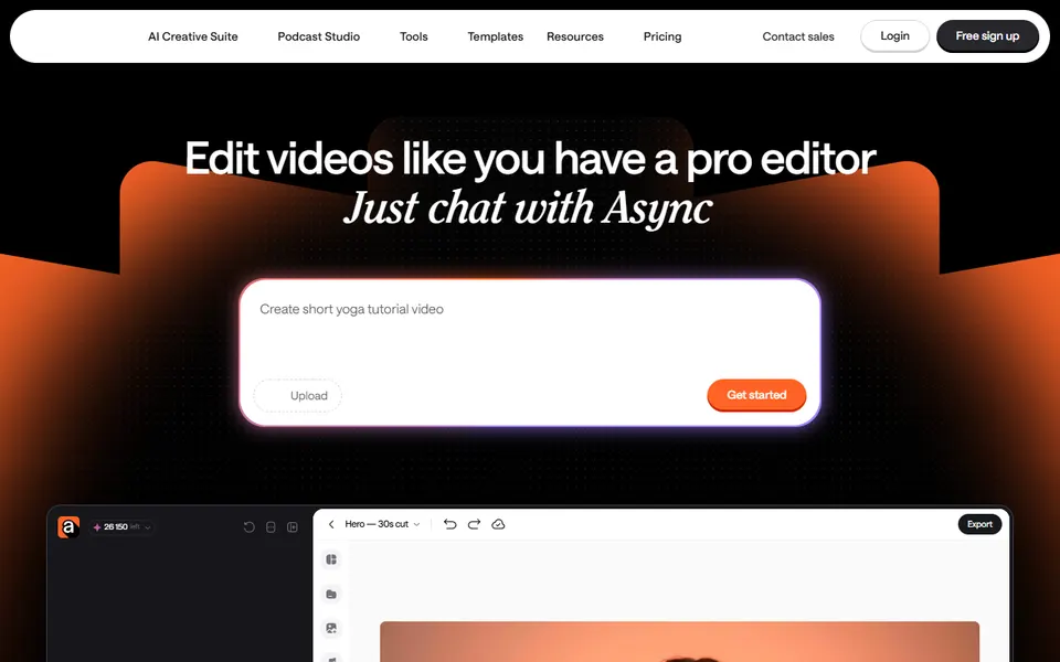 Async (Podcastle) homepage (screenshot)