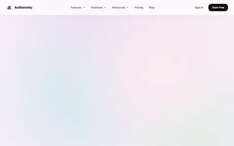 Authormity homepage (screenshot)