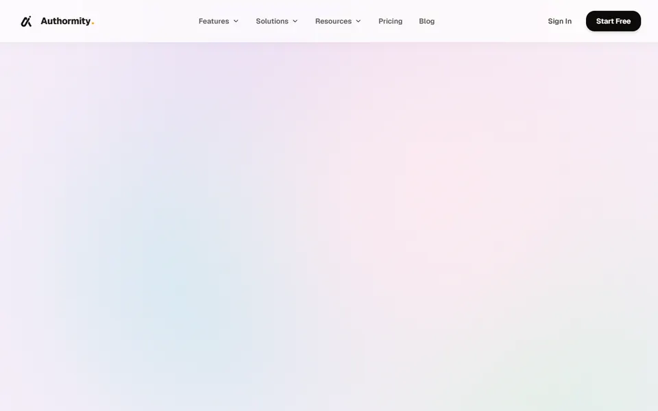 Authormity homepage (screenshot)
