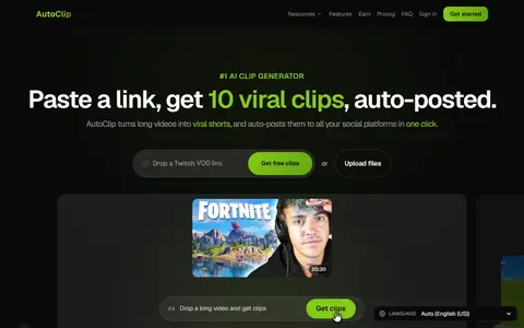 Autoclip homepage (screenshot)