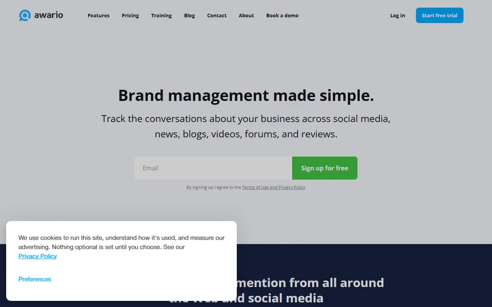 Awario homepage (screenshot)