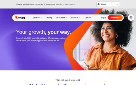 Awin homepage (screenshot)