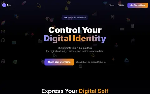 Ayo homepage (screenshot)