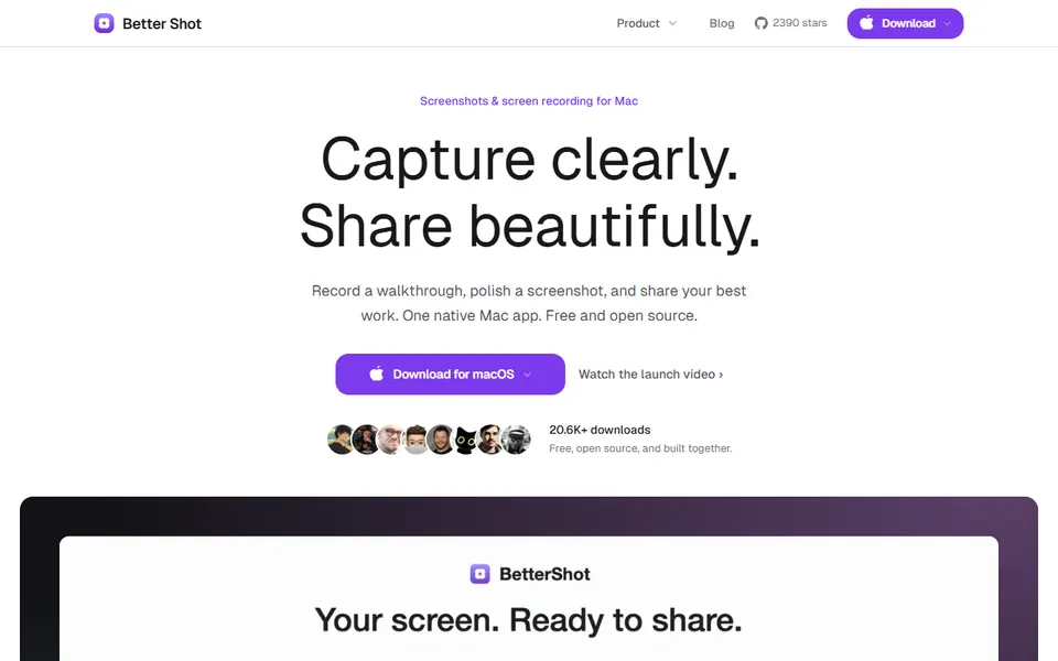 better-shot homepage (screenshot)