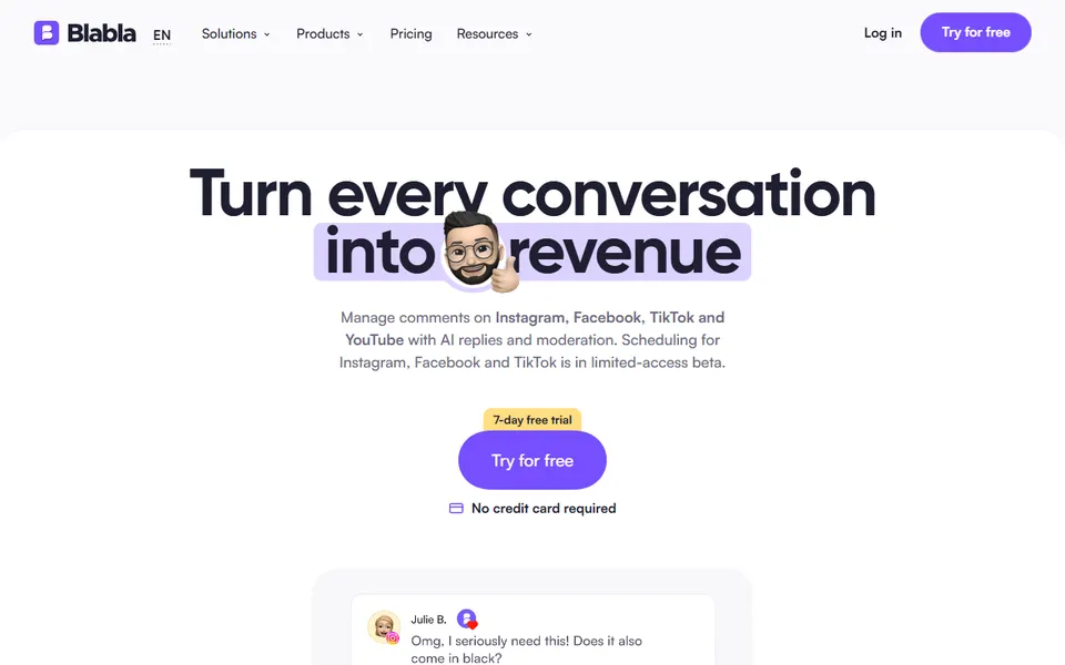 Blabla homepage (screenshot)