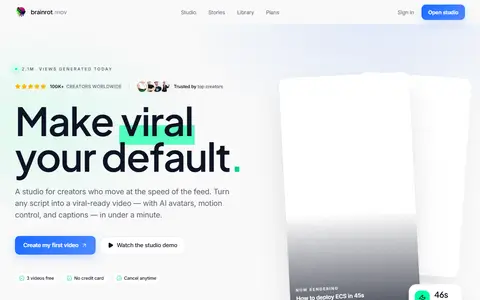 Brainrot.mov homepage (screenshot)