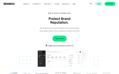 Brand24 homepage (screenshot)