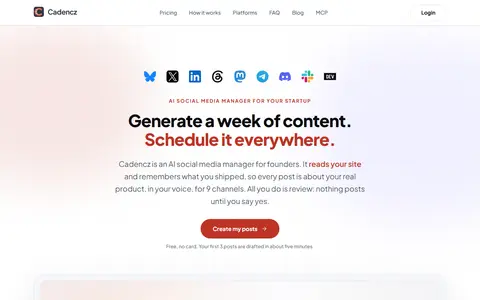 cadencz homepage (screenshot)