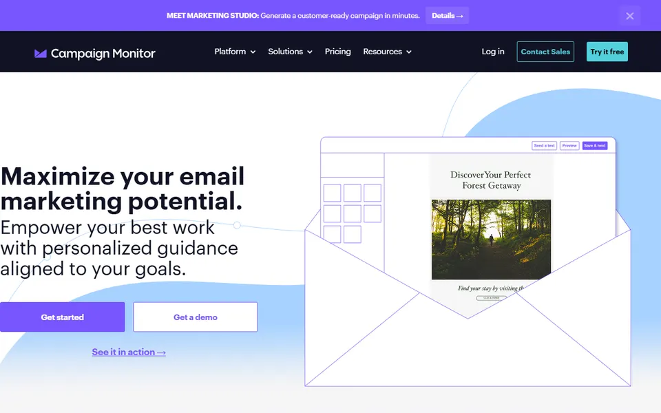 Campaign Monitor homepage (screenshot)