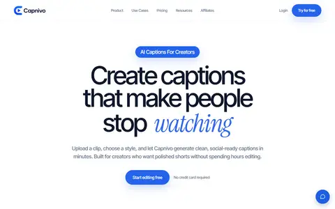 Capnivo homepage (screenshot)