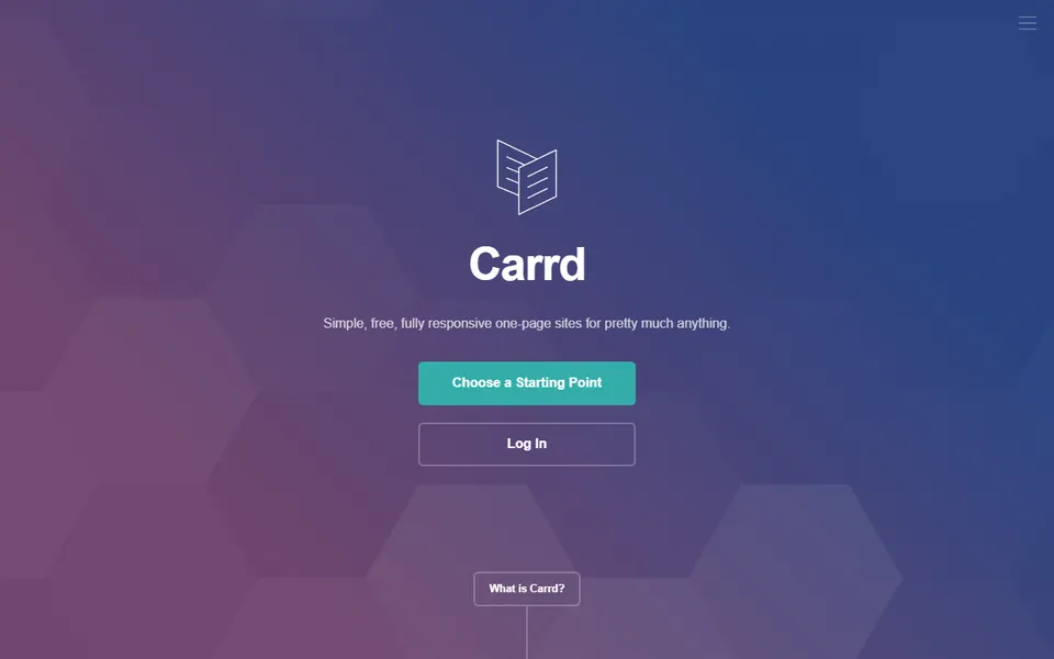 Carrd homepage (screenshot)