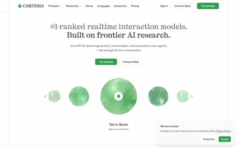 Cartesia homepage (screenshot)