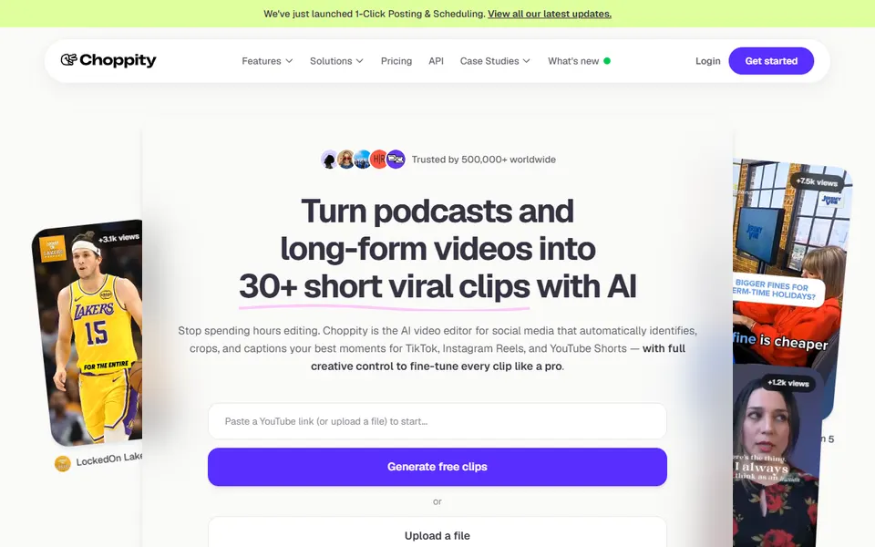 Choppity homepage (screenshot)
