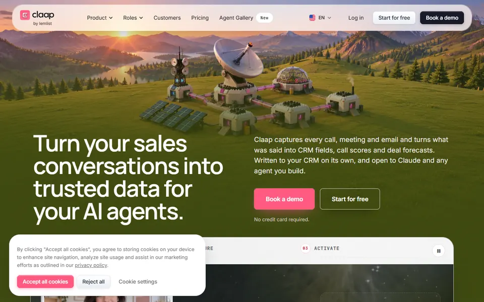 Claap homepage (screenshot)