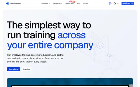 classroomio homepage (screenshot)