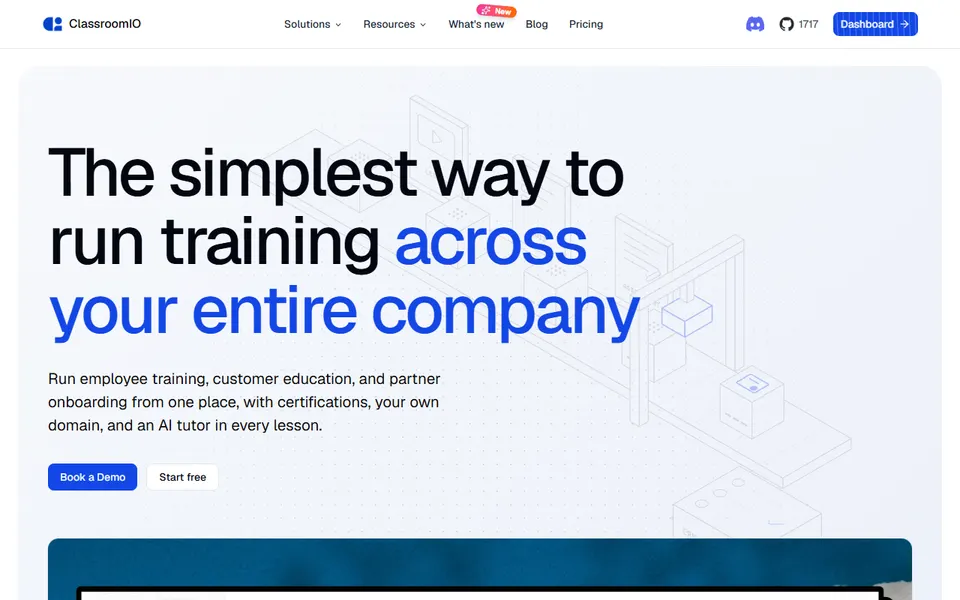 classroomio homepage (screenshot)