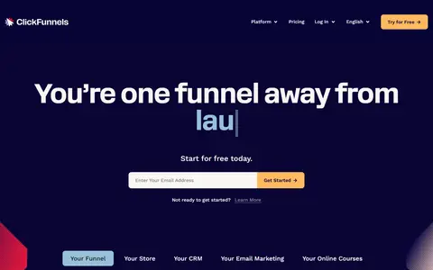 ClickFunnels homepage (screenshot)