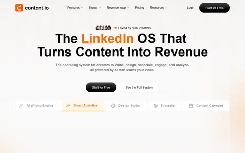 Contant homepage (screenshot)
