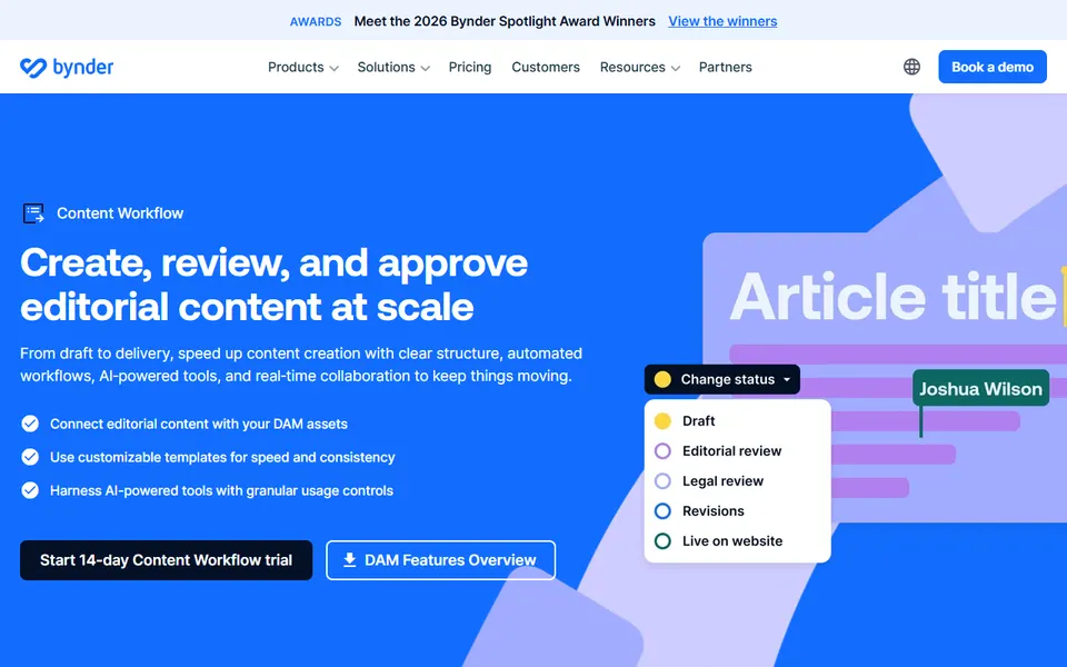 Content Workflow homepage (screenshot)