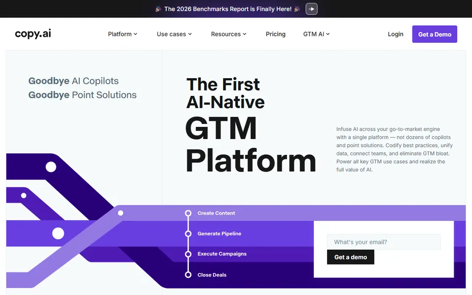 Copy.ai homepage (screenshot)