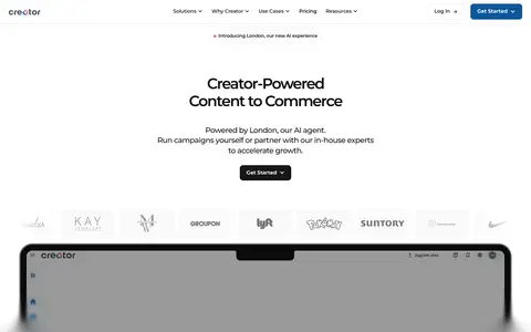 Creator.co homepage (screenshot)