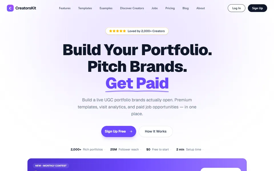 CreatorsKit homepage (screenshot)