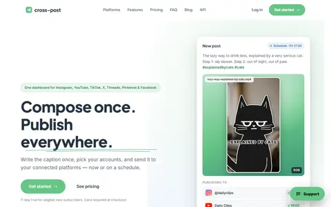 Cross-Post homepage (screenshot)
