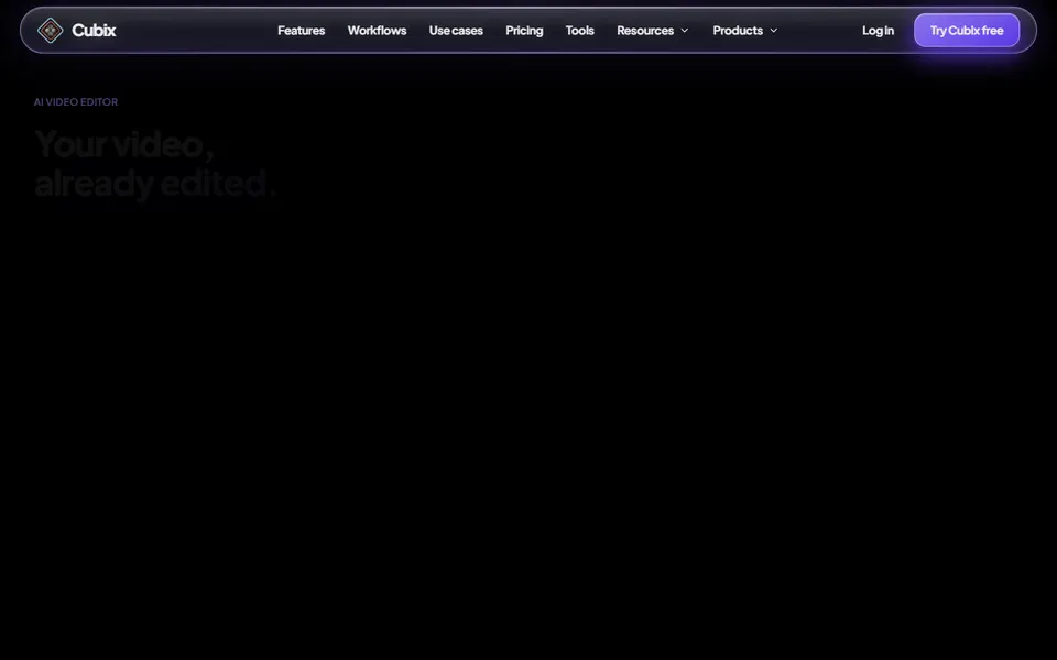 Cubix homepage (screenshot)