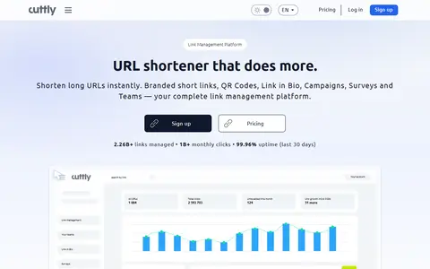 Cutt.ly homepage (screenshot)