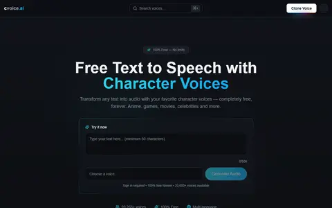 cvoice.ai homepage (screenshot)