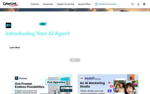 CyberLink PowerDirector homepage (screenshot)
