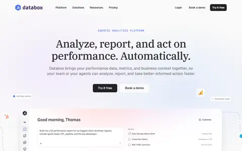 Databox homepage (screenshot)