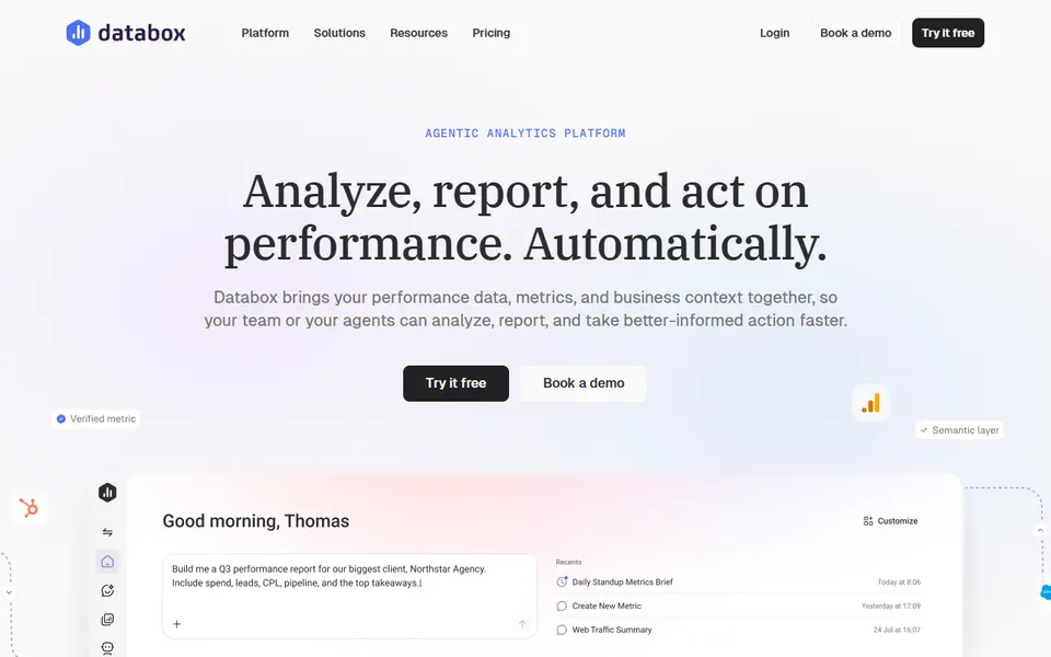 Databox homepage (screenshot)