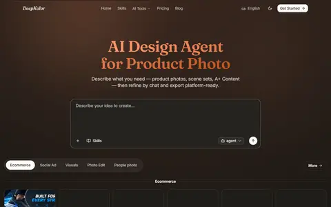 DeepKolor homepage (screenshot)