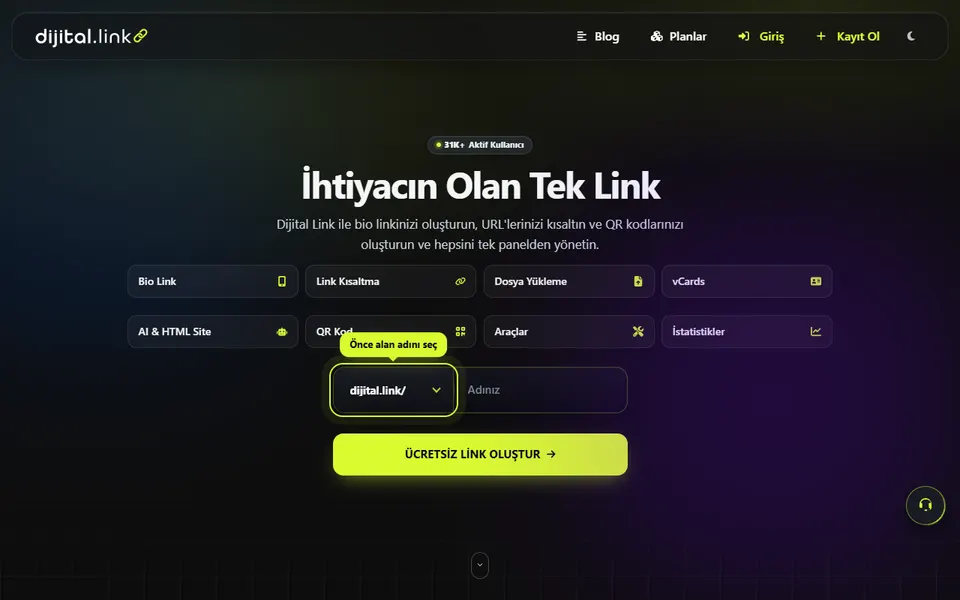 Dijital Link homepage (screenshot)
