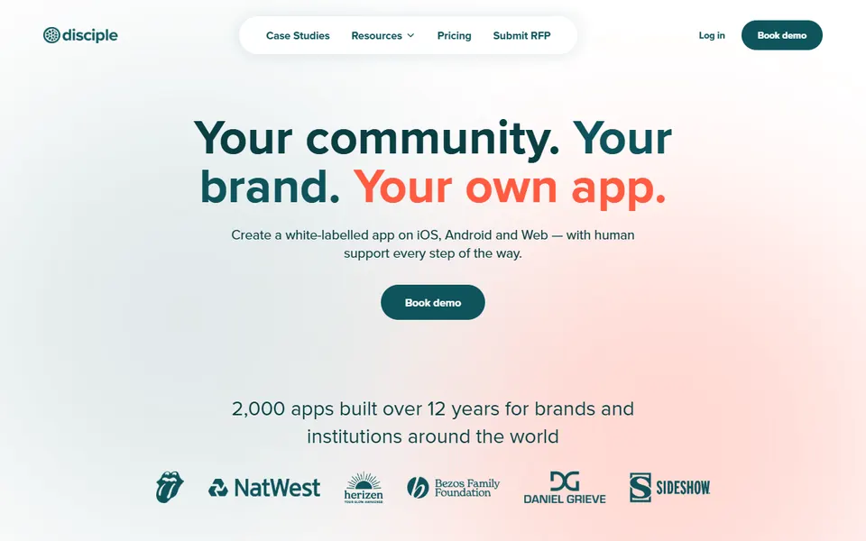 Disciple homepage (screenshot)