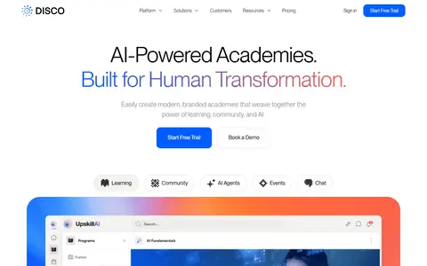 Disco homepage (screenshot)
