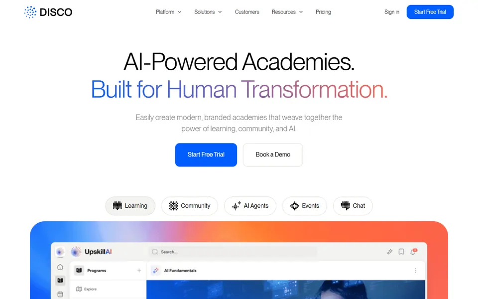 Disco homepage (screenshot)